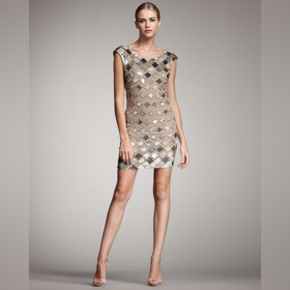 NWT Alice + Olivia Vista Beaded Dress Retro Flapper Sparkle Mini Sz 0 - Picture 3 of 17